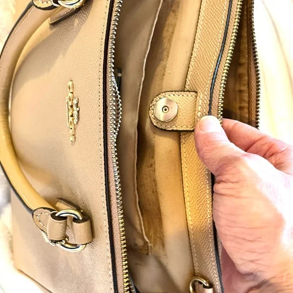 Coach Surrey Leather Satchel in Camel/Tan - Picture 8 of 8